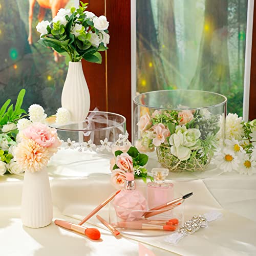 Weysat Acrylic Cake Stand Round Display Risers Shelf Cylinder Nesting Display Stand with Hollow Bottom for Show Jewelry Dessert Food, 3 Sizes, 2" x 4", 4" x 7", 6" x 8" (Clear, 3 Pcs)