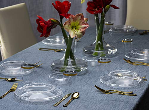 PLASTICPRO 6'' inch Premium Crystal Clear Disposable Plastic Dessert Size Party Plate Pack of 40