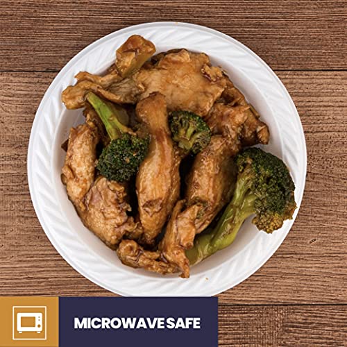 250 Pack - 6 Inch White Plastic Plates Disposable Strong and Sturdy