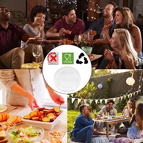 Tiaiidi 120 Pcs Disposable Clear Plastic Plates,6-Inch Dessert Plates,Small Crystal Transparent Plates for Parties,Catering,Wedding
