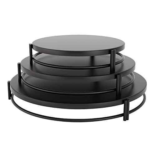 Vivevol Set of 3 Cake Stands, Cake Plate, Dessert Stand, Cupcake Stand for Parties, Home Decorating Stand Dessert Display(8” 10” 12”) (Black)