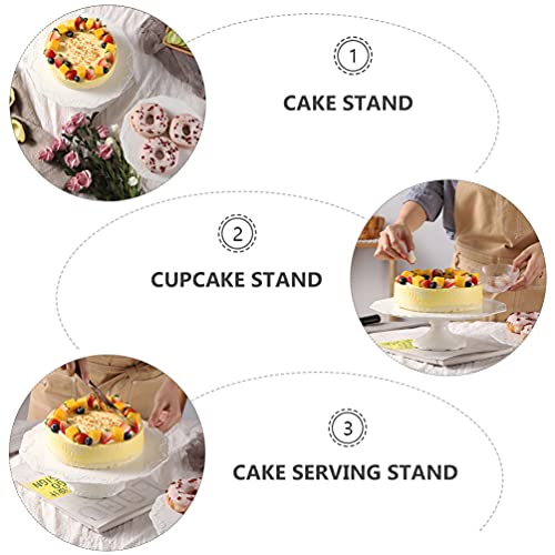 DOITOOL Porcelain Cake Stand Round Dessert Stand Cupcake Stand Serving Plate Platter Display Tray for Birthday Weddings Baby Shower Cookie Snack White 10 Inch
