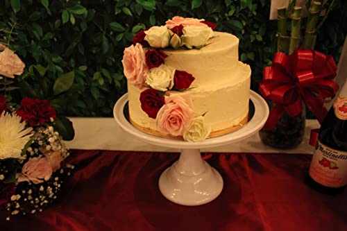 KLASKWARE Round Cake Stand White 11" Melamine Cake Display Stand Dessert Cupcake Display Tray for Holiday,Graduation,Wedding,Birthday,Party,Baby Shower,Anniversary,Ceremony,Christmas