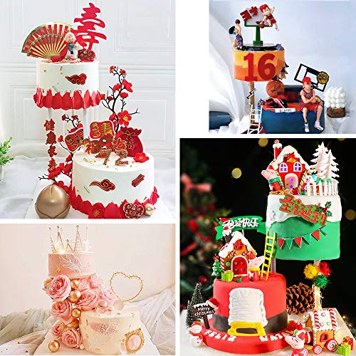 Acrylic Round Display Stand for Cake Cupcakes Desserts Bakery, 1 Sets of Cake Separator Plates and Dowel Rods - 6 inch (16cm)