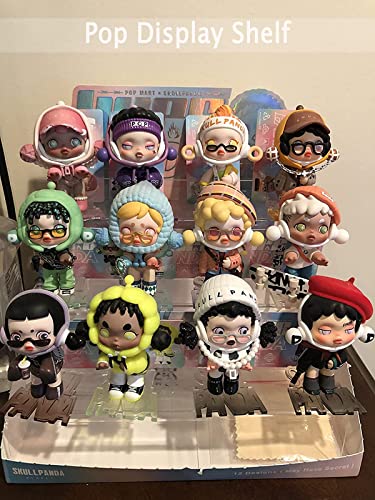 WINKINE Acrylic Display Stands, 2 Pack Clear Acrylic Display Risers Compatible with Funko Amiibo POP Figures, 4 Tier Cupcakes Dessert Stand Perfume Organizer Perfume Stand for Cabinet, Countertops