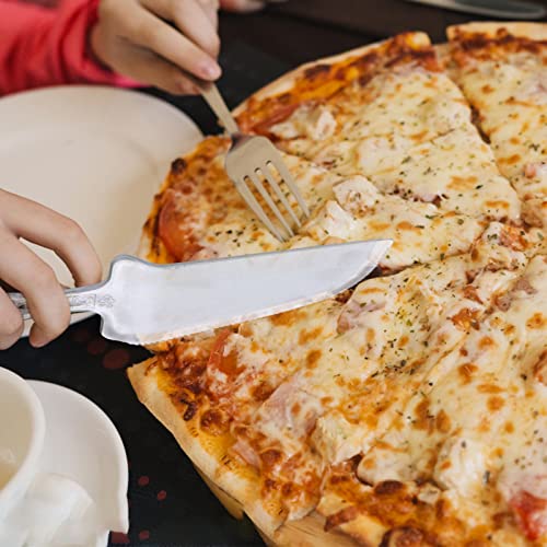 50 PCS Disposable Plastic Cake Cutter and Server Clear Cake Plastic Server Cutter Plastic Cake Server Cutting for Pie Tart Cake Dessert Pizza Pastry, Baking Cutter Holder Transfer for Kitchen Wedding