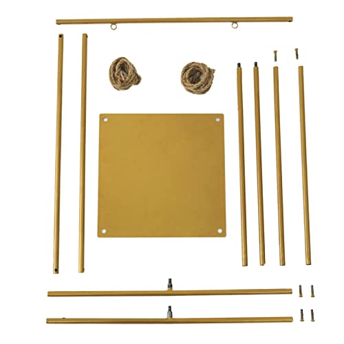 Efavormart 3ft Tall Gold Metal Hanging Dessert Display Centerpiece with Jute Rope, Cake Stand Swing