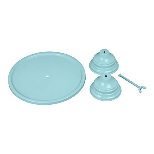 Cake Stand, Hand Crafted Iron Metal with Blue Color Coated, GiftBay Creations® 13 Inch Sturdy Professional Quality Metal Stand