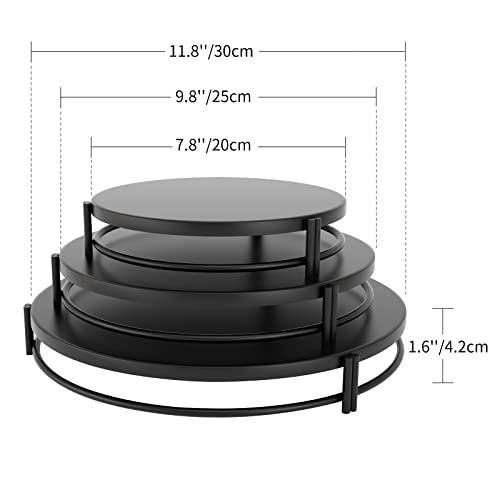 Vivevol Set of 3 Cake Stands, Cake Plate, Dessert Stand, Cupcake Stand for Parties, Home Decorating Stand Dessert Display(8” 10” 12”) (Black)