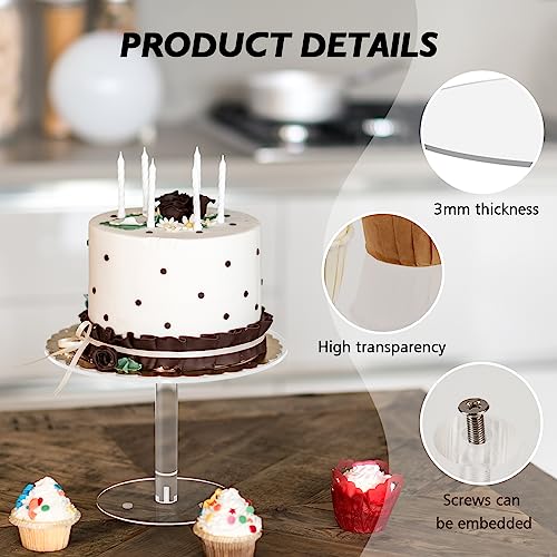 3 PCS Acrylic Cake Stand Round Clear Cupcake Holder Dessert Display Stand Tiered Tray Serving Platter for Wedding, Baby Shower, Birthday, Tea Party, Home Decoration