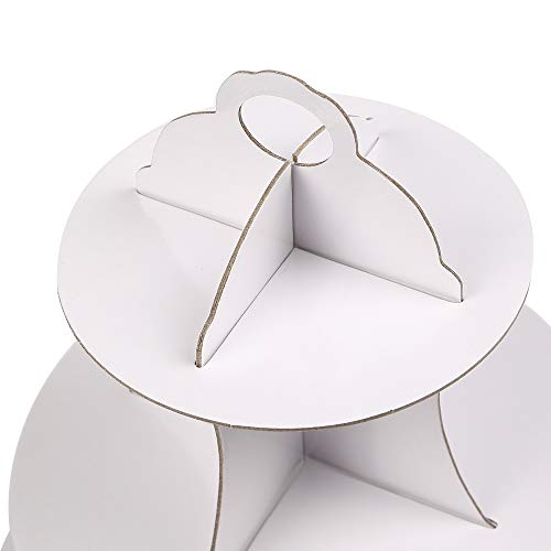 3-Tier Cardboard White Cupcake Stand/Tower 2-Set (2, White)