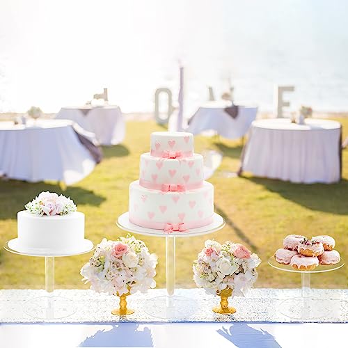 3 PCS Acrylic Cake Stand Round Clear Cupcake Holder Dessert Display Stand Tiered Tray Serving Platter for Wedding, Baby Shower, Birthday, Tea Party, Home Decoration