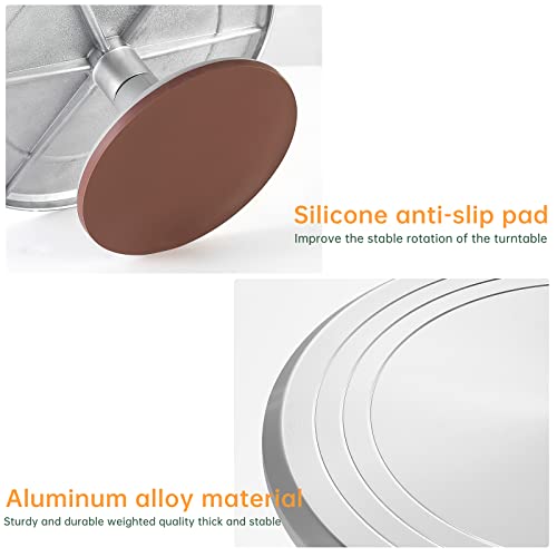 12 Inch Round Aluminum Revolving Cake Decorating Stand,Cake Turntable, Rotating Cake Stand,for Cake,Pastries and Cake Decorations