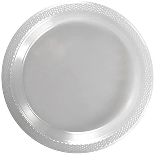 Exquisite 7 Inch. Clear Plastic Dessert/Salad Plates - Solid Color Disposable Plates - 100 Count