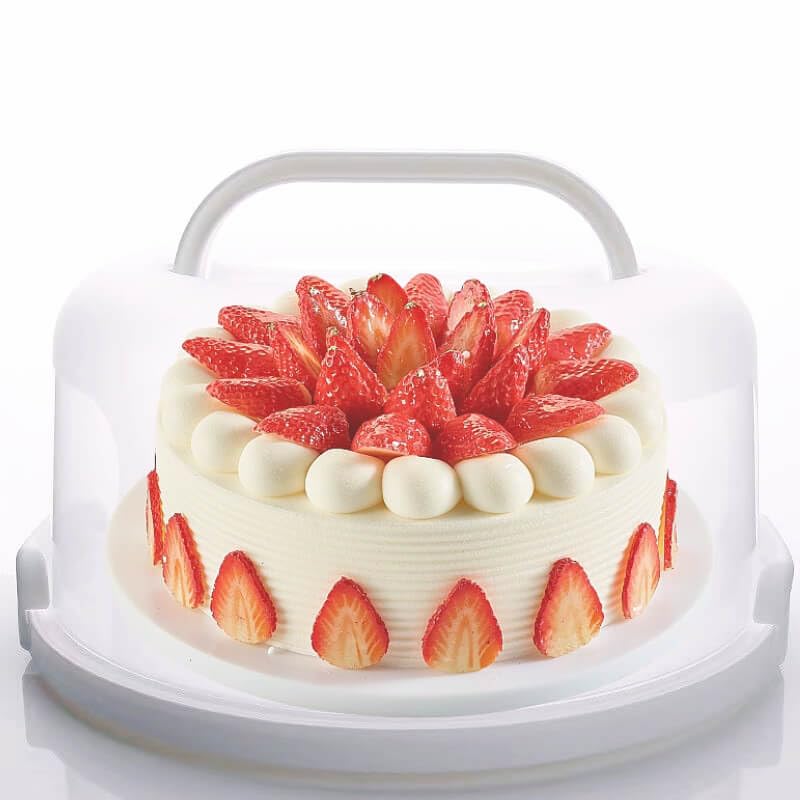 NVAZIOP 10 Inch Cake Carrier Stand Round Holder Storage with Lid and Handle for Transport Storage Container Tray Cake Cover Stand Cupcake Containers Keeper Kitchen Cooking Box Large