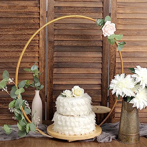 Efavormart Round Wedding Arch Cake Stand, Metal Floral Centerpieces Display - 33"
