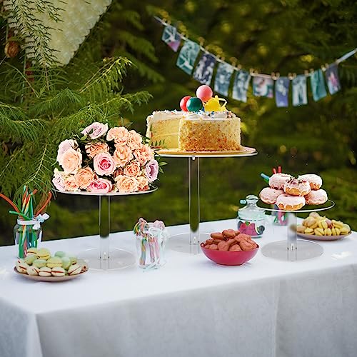 3 PCS Acrylic Cake Stand Round Clear Cupcake Holder Dessert Display Stand Tiered Tray Serving Platter for Wedding, Baby Shower, Birthday, Tea Party, Home Decoration