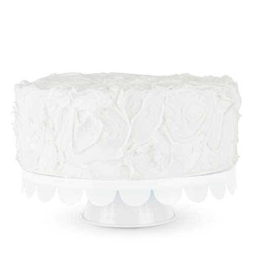 Twine White Stainless Steel Cake Stand, Set of 1, Cupcake Stand, Home Decor, Food Service, Dessert Accessory, 11-Inch Diameter, White
