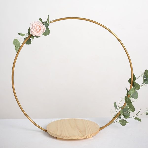 Efavormart Round Wedding Arch Cake Stand, Metal Floral Centerpieces Display - 33"