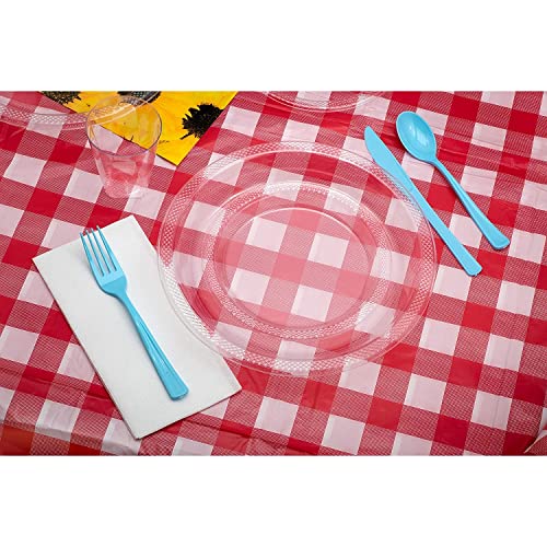 Exquisite 7 Inch. Clear Plastic Dessert/Salad Plates - Solid Color Disposable Plates - 100 Count
