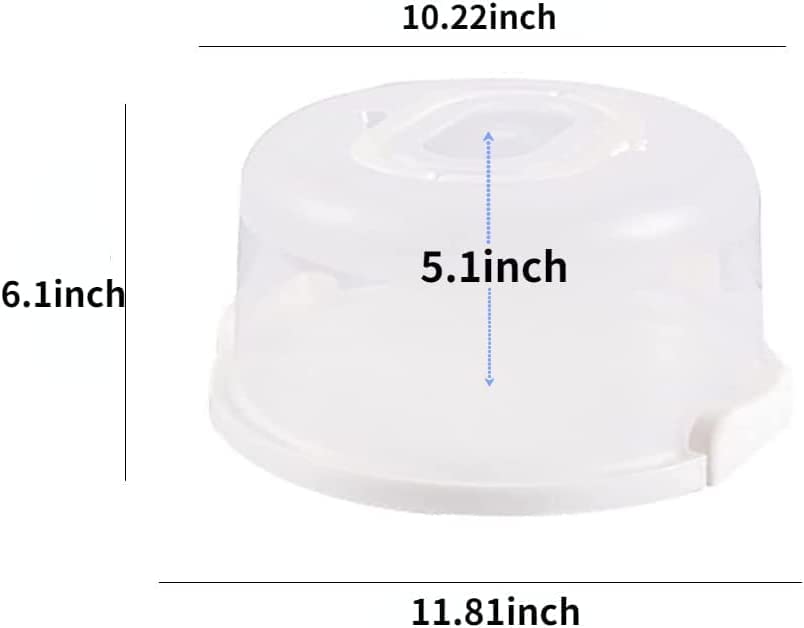 NVAZIOP 10 Inch Cake Carrier Stand Round Holder Storage with Lid and Handle for Transport Storage Container Tray Cake Cover Stand Cupcake Containers Keeper Kitchen Cooking Box Large