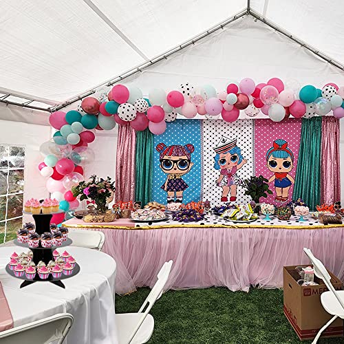 3-Tier Cardboard Black Cupcake Stand Disposable Dessert Display Tower Cupcake Holders Rectangle Serving Tray 1-Tier Round Cake Stand Platters for Birthday Graduation Party Supplies (7-Set)