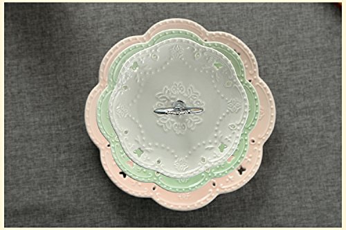 Jusalpha 3-Tier Porcelain Cake Stand-Dessert Stand-Cupcake Stand-Tea Party Serving Platter (3 Color-Gold)