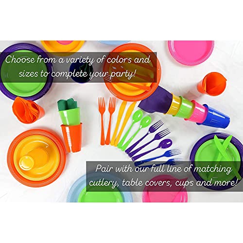 Exquisite 7 Inch. Clear Plastic Dessert/Salad Plates - Solid Color Disposable Plates - 100 Count