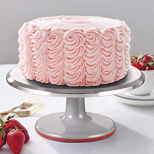 12 Inch Round Aluminum Revolving Cake Decorating Stand,Cake Turntable, Rotating Cake Stand,for Cake,Pastries and Cake Decorations