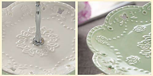 Jusalpha 3-Tier Porcelain Cake Stand-Dessert Stand-Cupcake Stand-Tea Party Serving Platter (3 Color-Gold)