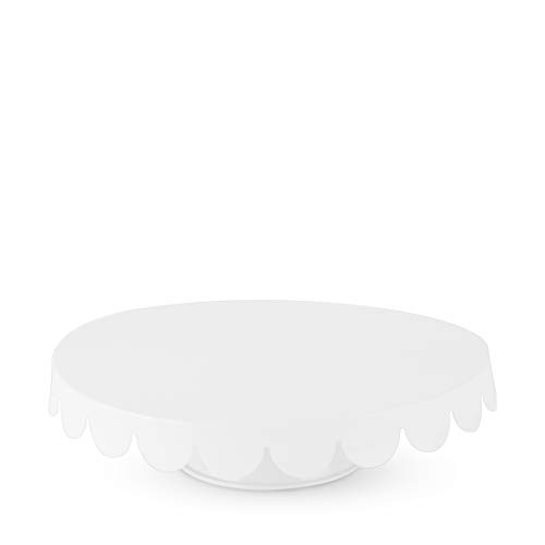 Twine White Stainless Steel Cake Stand, Set of 1, Cupcake Stand, Home Decor, Food Service, Dessert Accessory, 11-Inch Diameter, White