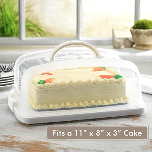 MosJos 2in1 Cupcake Carrier and Cake Keeper with Lid, Cupcake Box to Fit 12, Sturdy, BPA-Free Cupcake Holder with Two Secure Side Closures, Dishwasher Safe (White)