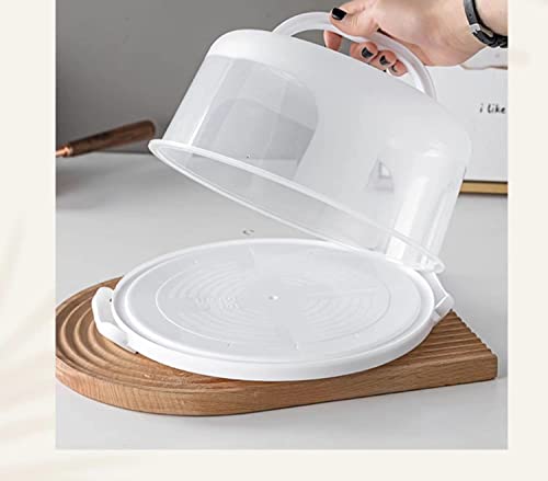 NVAZIOP 10 Inch Cake Carrier Stand Round Holder Storage with Lid and Handle for Transport Storage Container Tray Cake Cover Stand Cupcake Containers Keeper Kitchen Cooking Box Large