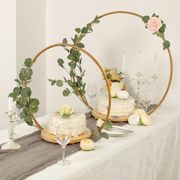 Efavormart Round Wedding Arch Cake Stand, Metal Floral Centerpieces Display - 33"