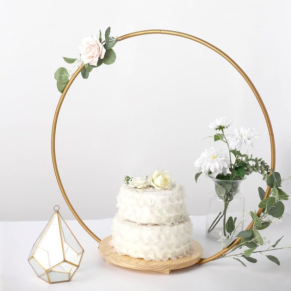 Efavormart Round Wedding Arch Cake Stand, Metal Floral Centerpieces Display - 33"