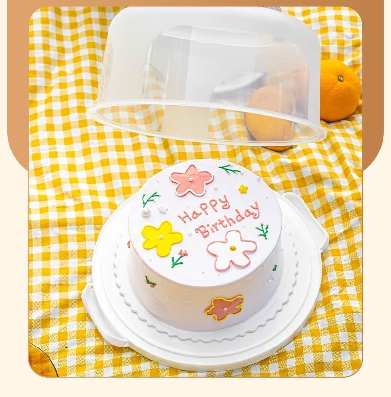 NVAZIOP 10 Inch Cake Carrier Stand Round Holder Storage with Lid and Handle for Transport Storage Container Tray Cake Cover Stand Cupcake Containers Keeper Kitchen Cooking Box Large