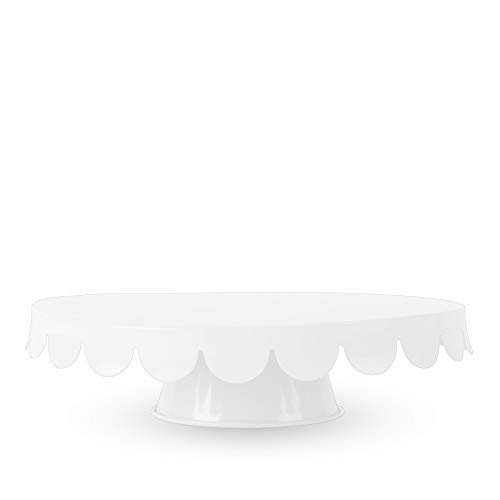 Twine White Stainless Steel Cake Stand, Set of 1, Cupcake Stand, Home Decor, Food Service, Dessert Accessory, 11-Inch Diameter, White