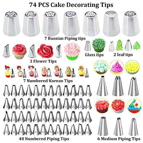 Gawren-H&E Cake Decorating Kit-599 PCS Pink Cake Decorating Supplies with Cake Carrier,Piping Bags and Tips Set,3 Springform Pans,Turntable,Cake Baking Supplies Tools Kit