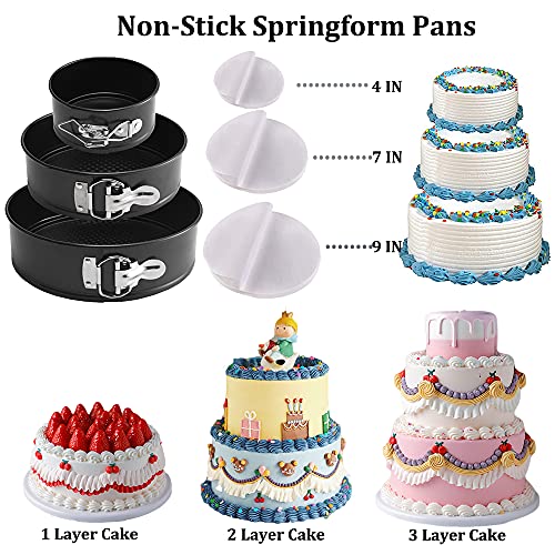 Gawren-H&E Cake Decorating Kit-599 PCS Pink Cake Decorating Supplies with Cake Carrier,Piping Bags and Tips Set,3 Springform Pans,Turntable,Cake Baking Supplies Tools Kit