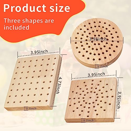 Cake Pop Stand, 3 Pack Wooden Cakepops Stand Display Holder 190 Holes for Dessert Table, Lollipop Holder Stand for Party, Birthday, Weddings, Anniversaries, Baby Showers, Fit 4mm Lollipop Sticks