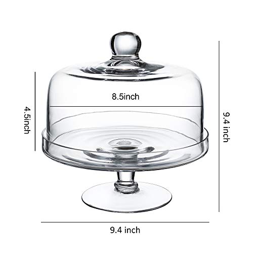 Whole HOUSEWARE Glass Cake Stand with Dome | Cake Holder and Cake Display Stand for Kitchen, Birthday Parties, Weddings