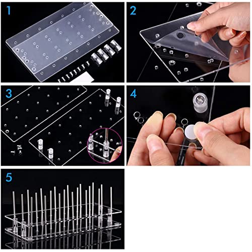Cake Pop Display Stand with 300 PCS Cake Pop Sticks and Wrappers Kit, 21 Holders Clear Acrylic Cakepop Making Accessories for Weddings Baby Showers Halloween