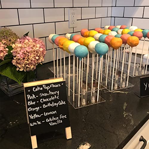 Cake Pop Display Stand with 300 PCS Cake Pop Sticks and Wrappers Kit, 21 Holders Clear Acrylic Cakepop Making Accessories for Weddings Baby Showers Halloween