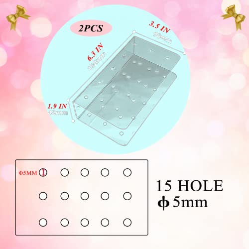 Aongch 2 Packs Cake Pop Display Stand 15 Hole Clear Acrylic Cake Pop Stand Lollipop Stand Holder Display for Weddings Baby Showers Birthday Party Halloween Christmas Candy Decorative