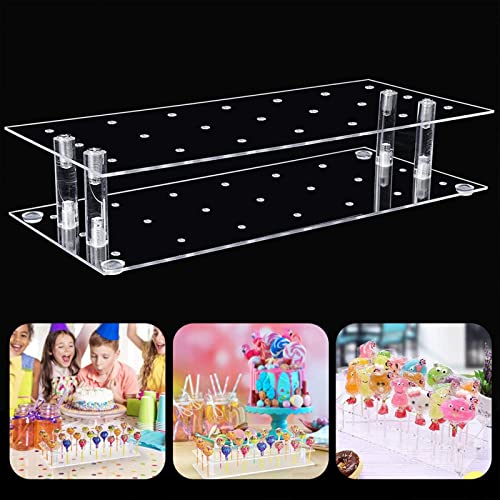 Cake Pop Display Stand with 300 PCS Cake Pop Sticks and Wrappers Kit, 21 Holders Clear Acrylic Cakepop Making Accessories for Weddings Baby Showers Halloween