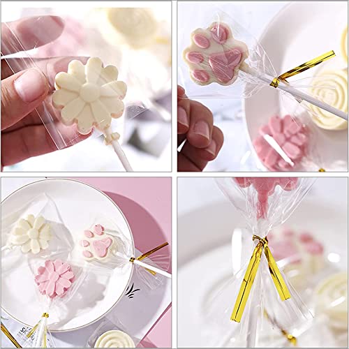 Cake Pop Display Stand with 300 PCS Cake Pop Sticks and Wrappers Kit, 21 Holders Clear Acrylic Cakepop Making Accessories for Weddings Baby Showers Halloween