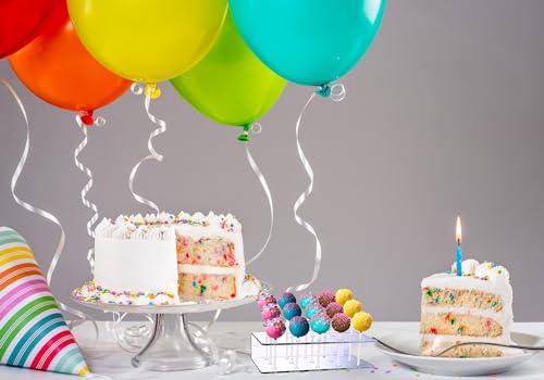 Aongch 2 Packs Cake Pop Display Stand 15 Hole Clear Acrylic Cake Pop Stand Lollipop Stand Holder Display for Weddings Baby Showers Birthday Party Halloween Christmas Candy Decorative