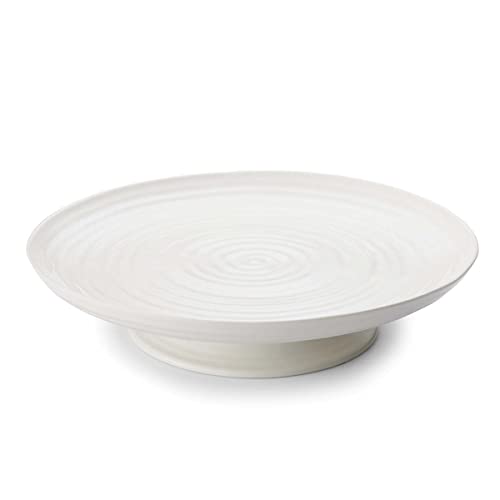 Portmeirion Sophie Conran White Large Footed Cake Stand | 12 Inch Round Cupcake Stand | Dessert Display Stand for Weddings and Parties | Made from Fine Porcelain