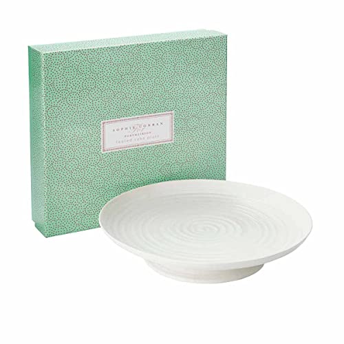 Portmeirion Sophie Conran White Large Footed Cake Stand | 12 Inch Round Cupcake Stand | Dessert Display Stand for Weddings and Parties | Made from Fine Porcelain