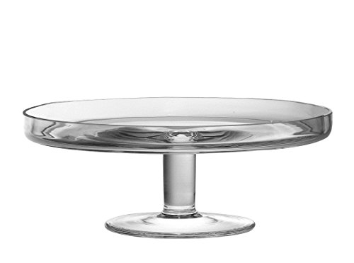 Barski Handmade Glass 2 pc Set, Footed Cake Plate with Dome, 12" H, 11" D (Inside Dome is 10.25" D), Clear, Made in Europe